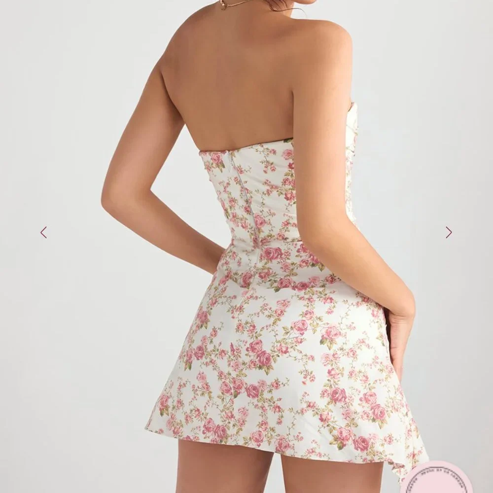 House of CB Jasmine Rose Draped Corset Dress Size SMALL - Picture 2 of 8